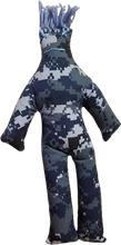 Load image into Gallery viewer, Dammit! Male Mr. Air Force Camouflage Camo Blue Frustration Stress Dolls Beat Them Silly! W/ Poem