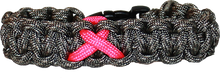Load image into Gallery viewer, Army Camouflage w/ Pink Breast Cancer Support Ribbon Paracord Bracelet