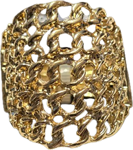 Load image into Gallery viewer, BoHo Chunky Adjustable Ring Faux Gold Chain Link Style Ring