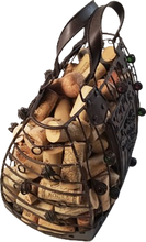 Load image into Gallery viewer, Corks Metal Decorative Purse Basket Filled with Wine Corks Holder
