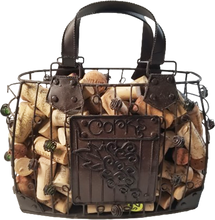 Load image into Gallery viewer, Corks Metal Decorative Purse Basket Filled with Wine Corks Holder