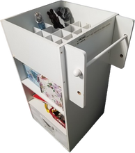 Load image into Gallery viewer, Crafting Organizing Storage Shelf with Cubbys, Bin, and Ribbon Holder