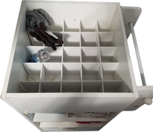 Load image into Gallery viewer, Crafting Organizing Storage Shelf with Cubbys, Bin, and Ribbon Holder