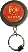 Load image into Gallery viewer, Dodge Retractable Key Ring Keyring All Solid Metal with Belt Clip