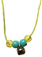 Load image into Gallery viewer, Neon Green Holiday Jingle Bell Necklace