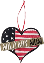 Load image into Gallery viewer, Military Mom Heart Ornament Army Air Force Navy Marines