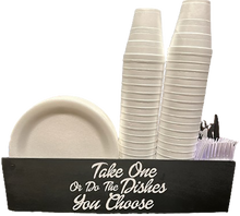 Load image into Gallery viewer, Paper Plate, Cup, & Silverware Decorative Kitchen Countertop Organizer