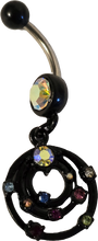 Load image into Gallery viewer, Stunning Black Party Lights Dangle Bellyring Jewelry Beautiful Gem Sets