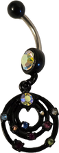 Load image into Gallery viewer, Stunning Black Party Lights Dangle Bellyring Jewelry Beautiful Gem Sets