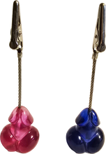 Load image into Gallery viewer, Blue Translucent Gator Clip Table Setter or Name Holder Prank Gag Gift