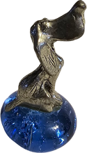 Load image into Gallery viewer, Pewter Hound Dog Miniature Collectible Figurine on Blue Marble Base