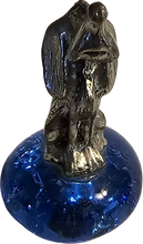 Load image into Gallery viewer, Pewter Hound Dog Miniature Collectible Figurine on Blue Marble Base