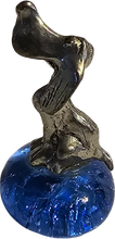 Load image into Gallery viewer, Pewter Hound Dog Miniature Collectible Figurine on Blue Marble Base