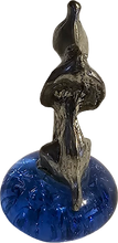 Load image into Gallery viewer, Pewter Hound Dog Miniature Collectible Figurine on Blue Marble Base