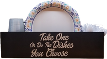 Load image into Gallery viewer, Paper Plate, Cup, & Silverware Decorative Kitchen Countertop Organizer