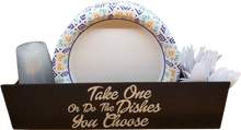 Load image into Gallery viewer, Paper Plate, Cup, & Silverware Decorative Kitchen Countertop Organizer