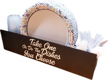 Load image into Gallery viewer, Paper Plate, Cup, & Silverware Decorative Kitchen Countertop Organizer