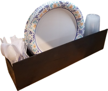 Load image into Gallery viewer, Paper Plate, Cup, & Silverware Decorative Kitchen Countertop Organizer