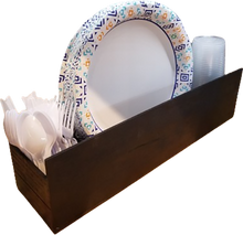 Load image into Gallery viewer, Paper Plate, Cup, & Silverware Decorative Kitchen Countertop Organizer