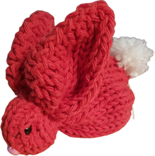Load image into Gallery viewer, Red Buuny Knitted Surprise Tummy Bunny Rabbits Handcrafted Elegance