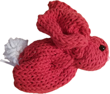 Load image into Gallery viewer, Red Buuny Knitted Surprise Tummy Bunny Rabbits Handcrafted Elegance