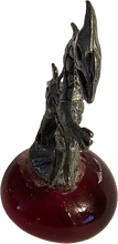 Load image into Gallery viewer, Pewter Red Dragon Miniature Collectible Figurine on Red Firey Marble Base