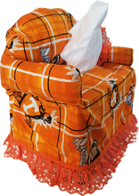 Load image into Gallery viewer, TN Vols Old Smoky UT Power T Football Fans Tissue Box Cover!