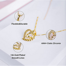 Load image into Gallery viewer, 14K Gold Plated Necklace for Women Cubic Zirconia Necklace Heart Necklace