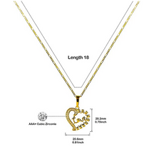 Load image into Gallery viewer, 14K Gold Plated Necklace for Women Cubic Zirconia Necklace Heart Necklace