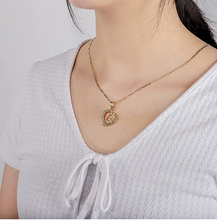 Load image into Gallery viewer, 14K Gold Plated Necklace for Women Cubic Zirconia Necklace Heart Necklace