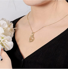 Load image into Gallery viewer, 14K Gold Plated Necklace for Women Cubic Zirconia Necklace Heart Necklace