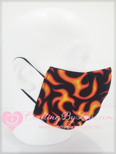 Load image into Gallery viewer, Orange & Yellow Flames or Fire Face Mask