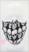 Load image into Gallery viewer, Black and White Skull Face Mask