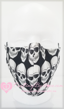 Load image into Gallery viewer, Black and White Skull Face Mask