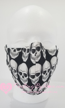 Load image into Gallery viewer, Black and White Skull Face Mask