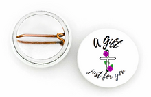 Load image into Gallery viewer, (3Pk) "A Gift Just For You" Cross and Roses Religious Christian 1" Pins or Magnets