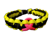 Load image into Gallery viewer, Breast Cancer Support Ribbon Paracord Bracelet