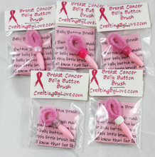 Load image into Gallery viewer, Breast Cancer Awareness Belly Button Brush with Poem Assorted Random Pinks Gag Gift Prank Joke