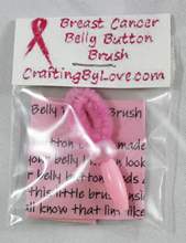 Load image into Gallery viewer, Breast Cancer Awareness Belly Button Brush with Poem Assorted Random Pinks Gag Gift Prank Joke