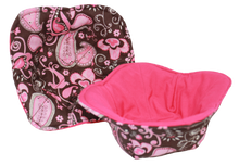 Load image into Gallery viewer, DIY Bowl Cozies Sewing Kit (Makes 2) Pink/Brown Hot and Cold Deflection