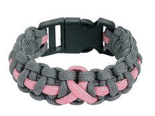 Load image into Gallery viewer, Army Camo w/ Pink Breast Cancer Support Ribbon Paracord Bracelet
