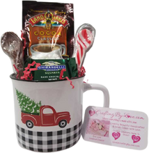 Load image into Gallery viewer, Little Red Plaid Truck Cocoa Mint Gift Mug or Cup