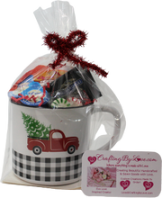 Load image into Gallery viewer, Little Red Plaid Truck Coffee & Vanilla Creamers Gift Mug or Cup