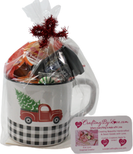 Load image into Gallery viewer, Little Red Plaid Truck Coffee & Hazelnut Creamers Gift Mug or Cup