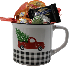 Load image into Gallery viewer, Little Red Plaid Truck Coffee & Hazelnut Creamers Gift Mug or Cup