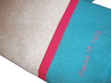 Load image into Gallery viewer, Set of 2 Embroidered Wedding Anniversary Pillowcases with French Seams