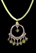 Load image into Gallery viewer, Green Beaded Dream Catcher Corded Necklace