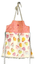 Load image into Gallery viewer, Pink Sweetheart Candy Hearts Child's Dishtowel Apron Help is in the Kitchen!