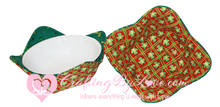 Load image into Gallery viewer, Set of 2, Frog Bowl Cozies, Bowl Holders, Hand Protection Bowl Holder