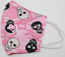 Load image into Gallery viewer, Lovely Girly Skulls Professionally Handcrafted Fitted Face Masks